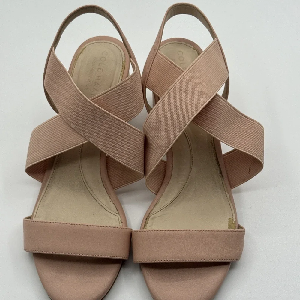 Cole Haan Aniston Elastic Sandal Mahogany Rose Leather 6.5‎  2.75
